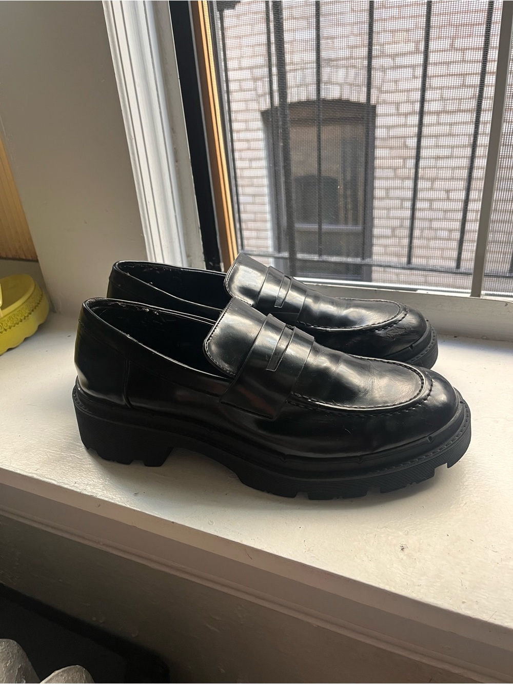 Zara Black Chunky Penny Loafers